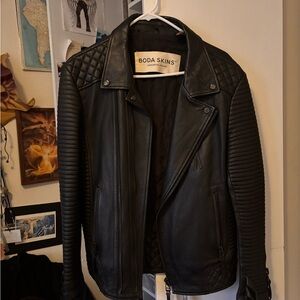 Black Leather Jacket for Men Boda Skins perfect condition